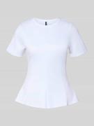 Vero Moda Shaped Fit T-Shirt mit Viskose-Anteil Modell 'ABBY' in Weiss...