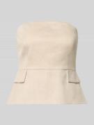 comma Bandeau-Top mit Pattentaschen in Sand, Größe 34