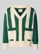 BLKVIS Cardigan mit Streifenmuster und V-Ausschnitt in Dunkelgruen, Gr...