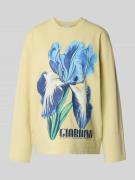 Topshop Longsleeve mit Motiv-Print und Rundhalsausschnitt in Hellgruen...