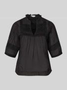 Neo Noir Blusenshirt mit V-Ausschnitt Modell 'Siama' in Black, Größe 3...