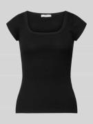 Topshop T-Shirt in Ripp-Optik mit Karree-Ausschnitt Modell 'METTE' in ...