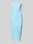 Little Mistress Midikleid im Off-Shoulder-Look mit Pailletten in Hellb...