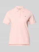 Gant Poloshirt mit Logo-Stitching und Polokragen in Rosa, Größe L