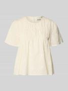 ICHI Blusenshirt mit Stitchings Modell 'LANA' in Offwhite, Größe 34