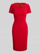 Lauren Ralph Lauren Cocktailkleid mit Karree-Ausschnitt in Rot, Größe ...