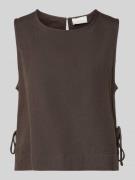 Neo Noir Blusenshirt mit seitlicher Schnürung Modell 'Svetlana' in Dun...