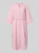 B.Young Knielanges Hemdblusenkleid mit Bindegürtel Modell 'IME' in Hel...