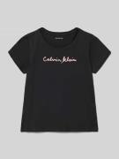 Calvin Klein Jeans Regular Fit T-Shirt aus reiner Baumwolle in Black, ...