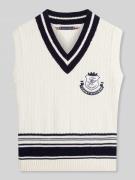 Tommy Hilfiger Strickpullunder mit Wappen Logo Stitching aus reiner Ba...