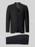 bugatti Regular Fit Anzug mit 2-Knopf-Sakko in Black, Größe 25