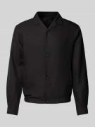 Mango Regular Fit Hemdjacke aus Lyocell-Leinen-Mix in Black, Größe L