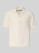 Gant Regular Fit Leinenhemd mit Brusttasche und Label-Stitching in Bei...