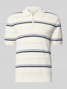 Gant Slim Fit Poloshirt mit Reißverschluss in Offwhite, Größe L