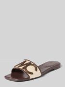 Marc Cain Bags & Shoes Sandalette aus Leder-Textil-Mix mit Label-Detai...