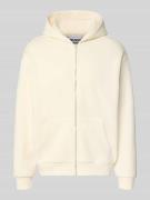 REVIEW Sweatjacke mit Label-Print in Ecru, Größe S