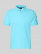 HECHTER PARIS Regular Fit Poloshirt mit Logo-Stitching in Tuerkis, Grö...