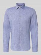 Roy Robson Slim Fit Freizeithemd mit Leinen-Anteil in Blau, Größe L
