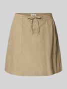 ICHI Minirock aus Leinen-Viskose-Mix Modell 'LINNO' in Taupe, Größe 34