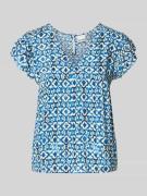 ICHI Blusenshirt aus Viskose Modell 'MARRAKECH' in Blau, Größe L