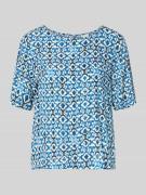 ICHI Blusenshirt aus Viskose mit 1/2-Arm Modell 'MARRAKECH' in Blau, G...
