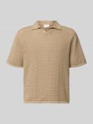 Jack & Jones Regular Fit Poloshirt mit V-Ausschnitt in Beige, Größe L