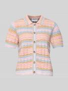 Jake*s Casual Slim Fit Cardigan in Strick-Optik in Apricot, Größe L