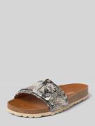 Verbenas Slipper aus echtem Leder mit Zierschnalle Modell 'Reiko' in B...