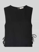 Neo Noir Blusenshirt mit seitlicher Schnürung Modell 'Svetlana' in Bla...