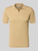 Blend Regular Fit Poloshirt in Strick-Optik Modell 'Bray' in Beige, Gr...