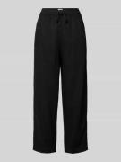 ICHI Leinenhose mit Eingrifftaschen Modell 'LINNO' in Black, Größe 34