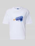 Hugo Blue Regular Fit T-Shirt aus reiner Baumwolle Modell 'NOGLASY' in...