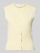 Samsøe Samsøe Strickweste aus Viskose-Mix mit Rundhalsausschnitt in He...