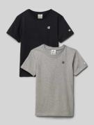 CHAMPION T-Shirt mit Label-Print im 2er-Pack in Black, Größe 176