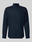 MCNEAL Leinenhemd mit Kentkragen in Dunkelblau, Größe L