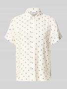 Jake*s Casual Regular Fit Bluse aus Viskose-Mix im Allover-Look in Bei...