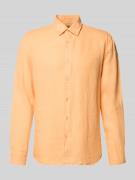 MCNEAL Leinenhemd mit Kentkragen in Lachs, Größe L