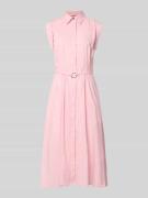 Liu Jo White Hemdblusenkleid mit Gürtel in Altrosa, Größe 34