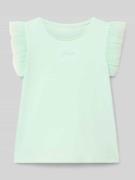 Guess T-Shirt mit Logo-Stitching und Rundhalsausschnitt in Mint, Größe...