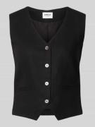 Only Regular Fit Leinenweste mit Bindeband Modell 'GOA' in Black, Größ...