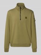 PME Legend Sweatshirt mit Troyer-Kragen und Label-Detail in Oliv, Größ...