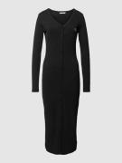 Calvin Klein Jeans Maxikleid mit Feinripp in Black, Größe XL