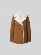 Yves Salomon Mantel aus echtem Leder in Camel, Größe S/M