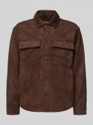 Only & Sons Regular Fit Jacke in Velourslederoptik mit Brustpattentasc...