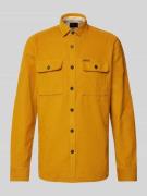 PME Legend Regular Fit Hemdjacke mit Kentkragen in Orange, Größe XL