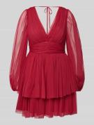 Jake*s Cocktail Cocktailkleid im Stufen-Look mit V-Ausschnitt in Fuchs...