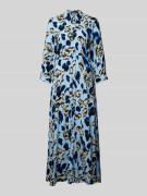 YAS Maxikleid mit durchgehender Knopfleiste Modell 'SAVANNA' in Hellbl...