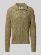 JAKE*S STUDIO MEN Cardigan mit Strukturmuster in Mud, Größe XL