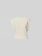 Iro T-Shirt mit gerippten Abschlüssen in Ecru, Größe L