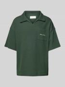 ANOTHER COTTON LAB Oversized Poloshirt mit Label-Print in Dunkelgruen,...
